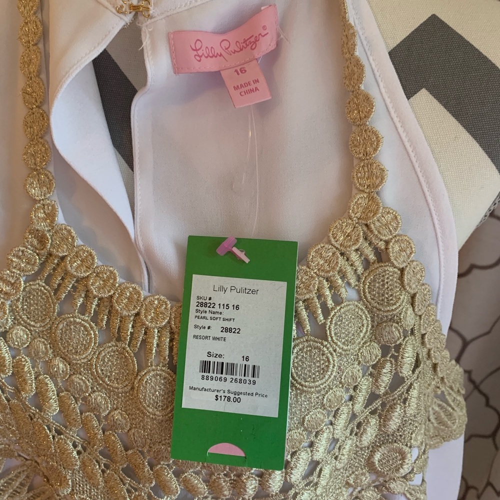 Lilly Pulitzer Pearl Soft Shift White/Gold NWT - Picture 4 of 6